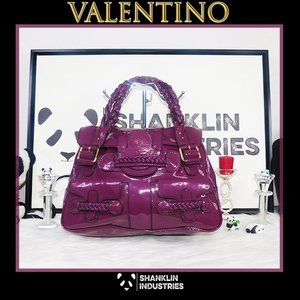 🤍🐼VALENTINO GARAVANI🐼🤍 Plum Purple Patent Leather Satchel